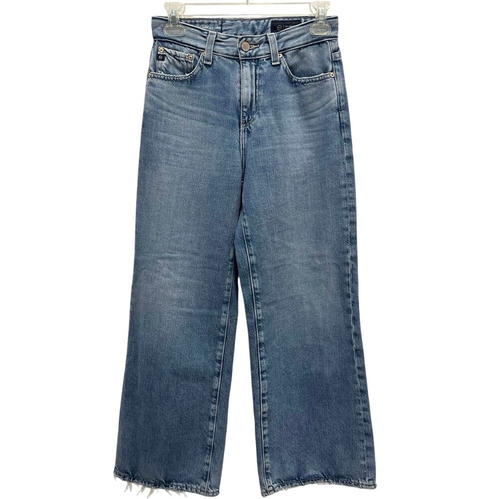 AG Adriano Goldschmied Saige Wide Leg Crop Size 24 High Rise Light Blue Wash 26" - Picture 2 of 15